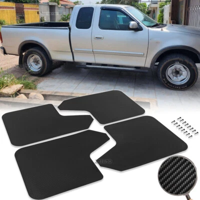 4Pcs Wide Rally Mud Flaps Splash Guard Mudguard Carbon For Ford F150 F250 F350 Foto 1 de 4