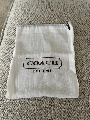Bolso/Cubierta Antipolvo Coach Joyería Blanco Algodón Cordón 5 X 7 Foto 1 de 4