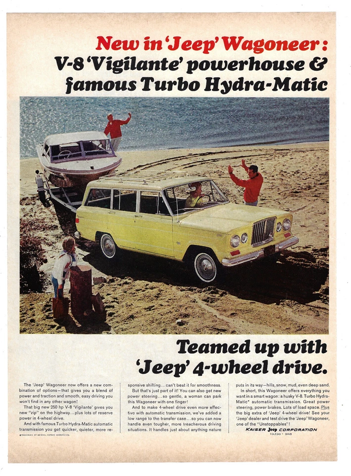 Anuncio impreso Jeep Wagoneer publicidad de auto vintage Kaiser Jeep Corp Toledo OH 1965 Foto 1 de 1