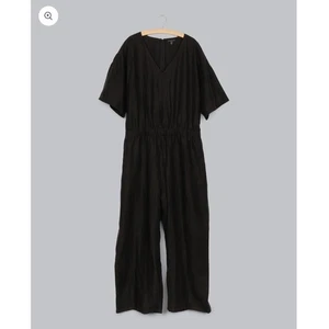 Eileen Fisher Jumpsuit schwarz Kurzarm elastischer Bund Damen 2X Leinenmischung - Bild 1 von 6
