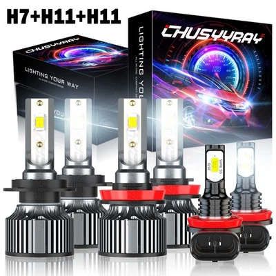 Faro LED de haz alto bajo + bombillas antiniebla 6x 6000K para Lincoln MKZ 2007-2012 Foto 1 de 4