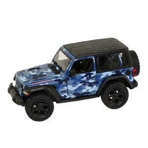 RI Novelty Pull Back Die-Cast Metal Vehicle -2018 JEEP WRANGLER (Blue Camo)(5 in - Picture 1 of 1