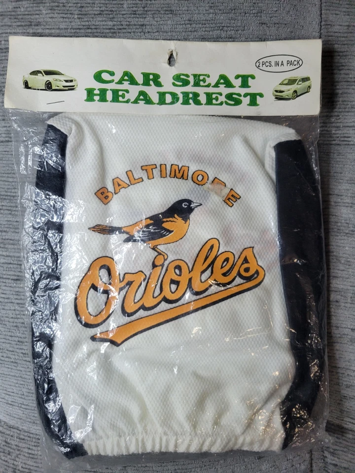 Чехол на подголовник автомобильного сиденья Baltimore Orioles - упаковка 2 шт. - универсальный размер - новый из старых запасов - Изображение 1 из 1