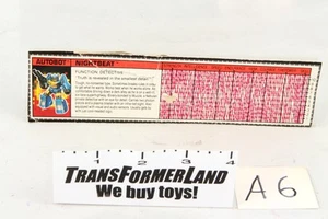 Nightbeat Tech Specs Headmasters 1988 Vintage Hasbro G1 Transformers - Imagen 1 de 1