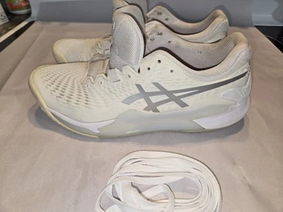 Zapatillas Tenis ASICS Gel Resolution Para Hombre Talla 10 Blancas Usadas Suelas Usadas Foto 1 de 4