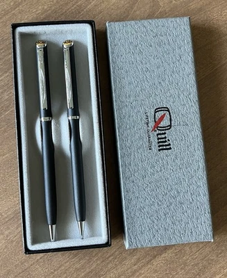 Conjunto de lápis esferográfico vintage penas feitas nos EUA preto cromado - Imagem 1 de 4