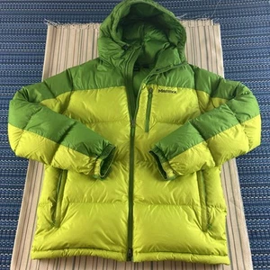 Marmot Puffer Parka Jacket Mens Large Green 700 Down Fill Full Zip Hooded #8763 - Picture 1 of 13