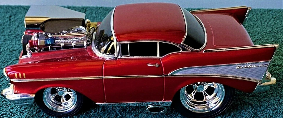 Chevrolet Chevy Race Car Dragster Custom Built Metal Model 55 57 RARE 1957 Red - Image 1 of 3