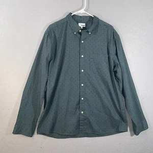 Sonoma Button Up Shirt Mens XL Green Solid Print Business Casual Collared Adult - Picture 1 of 13