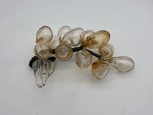 Vtg PEACH Individually Hand Blown Glass Grapes Cluster mid-century modern MCM 8" - Picture 1 of 7