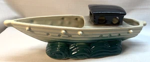 BELLISSIMA barca vintage McCoy Pottery 885 in fioriera ad acqua - Foto 1 di 4