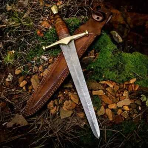 King of Thieves Full Tang Damascus Steel Arming Dagger Short Sword for Display - Picture 1 of 6