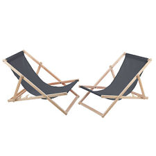 Lot de 2 chaises longues en hêtre differents coloris plage jardin confortable.
