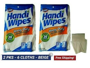 HEAVY DUTY CLOTHS  MULTIPURPOSE ABSORBENT CLEANING TOWELS 2 PKS 6CT