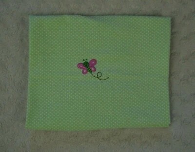 Just One Year by Carter's Butterfly Baby Receiving Blanket Green White Polka Dot - Image 1 of 4
