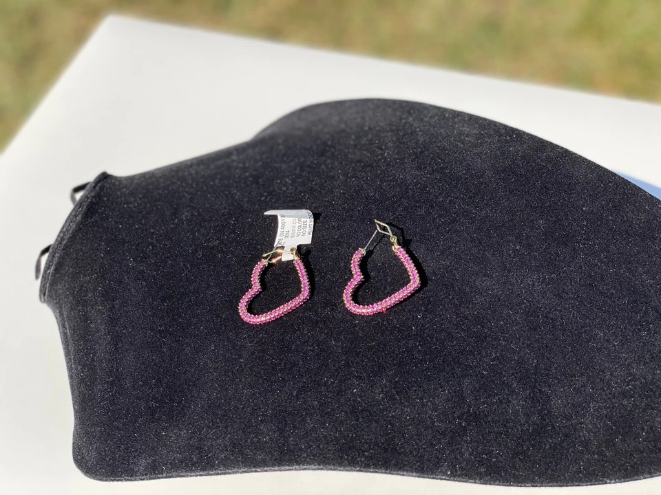 Pendientes de aro Heidi Daus corazón tono dorado y cristal nuevos con etiquetas Foto 1 de 1