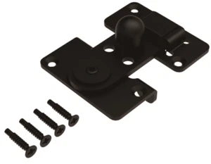 Gate / Door Latch, Black powder coated steel, Heavy Duty construction. - Picture 1 of 3