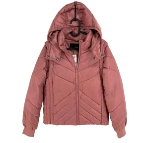 Etam Women Pink Hooded Quilted Jacket Coat Size S - Picture 1 of 15