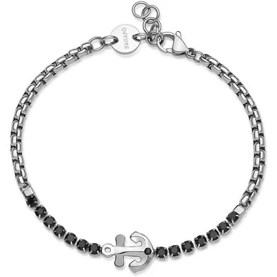 Sagapo Bracciale Uomo In Acciaio con Ancora e Zirconi S'agapo SNK20 Sagapò - Immagine 1 di 4