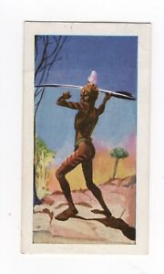 Warriors of the World Tea Card. Arunta, Australian Aboriginal Tribe with Woomera