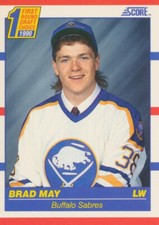 1990-91 Score #427 BRAD MAY - RC Rookie Card - Buffalo Sabres