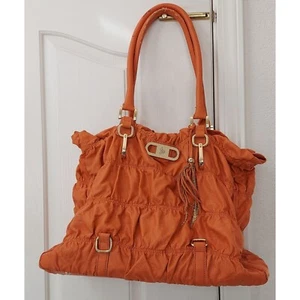 Large Purse and Matching Handbag JM Collection Orange Ruffle Purse Set - Picture 1 of 12