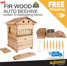 Auto Flow Bee Hives Langstroth Bee Hive Beekeeping Boxes with 7x Bee Hive Frames