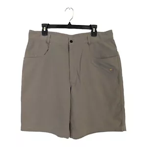 Pantaloncini piatti anteriori piatti da montagna da uomo grandi marrone chiaro tela cachi all'aperto escursionismo - Foto 1 di 5