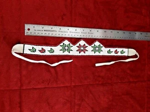 VINTAGE LAKOTA SIOUX INDIAN BEADED HATBAND LEATHER BACKED - Picture 1 of 9