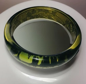 Vintage Acrylic Bracelet Bangle Green Retro elegant stylish girls womanGift - Picture 1 of 4