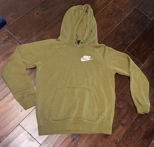 Dark Hunter Green Nike Hoodie Men’s Small White Logo EUC - Picture 1 of 3