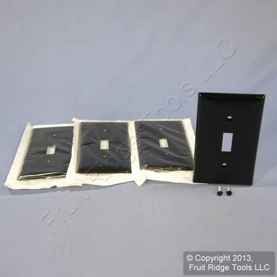 Capa de parede padrão inquebrável Leviton 80701-E preta 1 gangue alternância 4 peças - Imagem 1 de 4