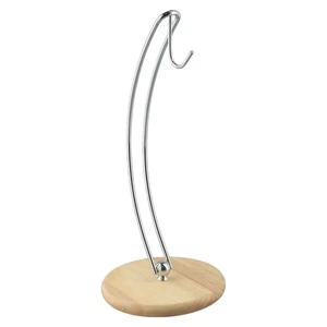 Functional Banana Stand for Kitchen Countertop Stainless Steel Wood Base - Picture 1 of 12