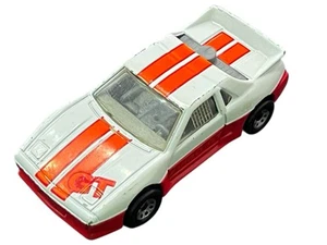 MATCHBOX 1985 PONTIAC FIERO GT WHITE ORANGE STRIPE 1:56 MADE IN MACAU - Picture 1 of 8