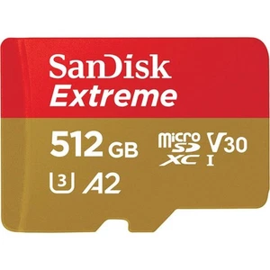 SanDisk Micro SD 512GB SanDisk Extreme microSDXC A2 SDSQXA1-512G-GN6MN No SD con - Picture 1 of 3