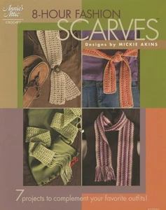 Annie's Attic 8-Hour Fashion Scarves Crochet Pattern Book 877502 - 7 Projects - Picture 1 of 2