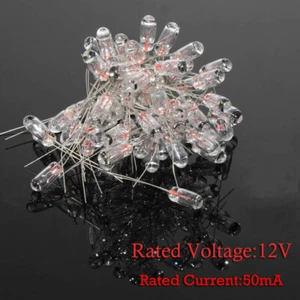 100pcs Clear 4mm 12V 50mA Miniature Grain of Wheat Bulbs Warm White New - Picture 1 of 5