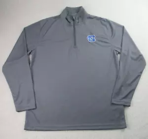 North Carolina Tar Heels Sweater Mens Medium Gray Champion 1/4 Zip Pullover Logo - Picture 1 of 10