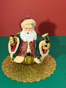2004 Hallmark Keepsake Santa Ornament Bell 3" h (right handbell is missing) - Picture 1 of 4