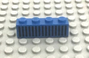 LEGO Blue Brick 1x4 with Black Grille with 15 Vertical Lines 6890 6985 928 497 - Picture 1 of 1