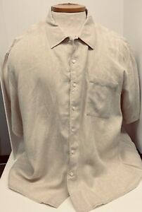 Murano Men's Shirt Irish Linen tan/beige short-sleeve button-up Sz.4X