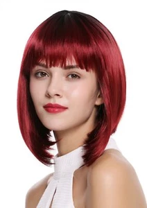 WIG ME UP Damenperücke Perücke Frau kurz Bob Longbob Pony Ombre Schwarz Rot Sexy - Bild 1 von 4