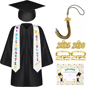 Kindergarten Preschool Graduation Gown Cap Set with 2025 Tassel Graduation Stole - Picture 1 of 11