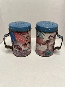 vintage metal cat & dog salt & pepper shakers - Picture 1 of 8