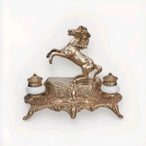 Auguste Bossu signierte Tintenfass (1889-1946) im goldenen Lineal - Bild 1 von 11