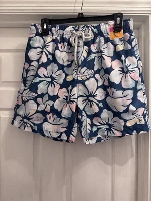 Бесконечное лето синий/пастель гибискус плавки мужской размер большой новый с Ярлыками сетки с подкладкой - Изображение 1 из 4