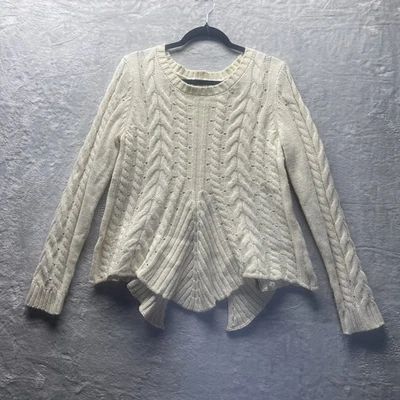 Venus Sweater Women’s Medium Ivory Cream Cable Knit Corset Tie Back Cozy Comfort - Image 1 of 4