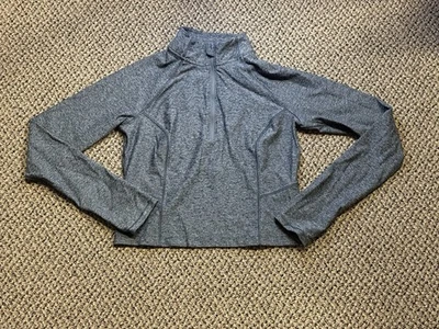 Pullover Athletic Wear 1/4 cremallera para mujer talla pequeña gris Foto 1 de 4