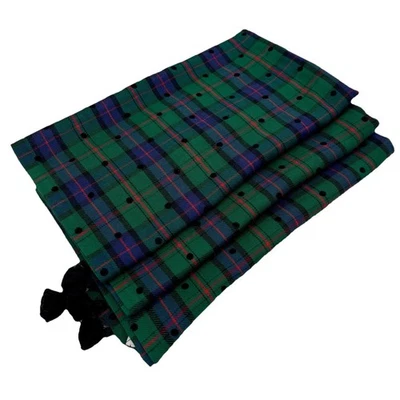 Talbots Mujer Bufanda Negro Reloj Cuadros NUEVO con Etiquetas Borlas Lunares 23”x72” Foto 1 de 4