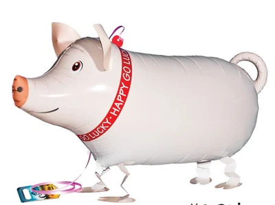 Lote de 5 Globos Cerdo Mi Propia Mascota Caminante Globo Correa Adjunta Cumpleaños Granja Foto 1 de 4